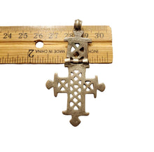 Load image into Gallery viewer, Antique Silver Ethiopian Coptic Cross Pendant: Handmade Tribal Jewelry
