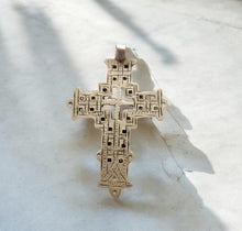 Load image into Gallery viewer, Ethiopian Coptic Cross Pendant: Handmade 925 Silver Religious Jewelry
