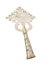 Load image into Gallery viewer, Handmade Ethiopian Orthodox Nickel Cross: Large Coptic Processional Cross
