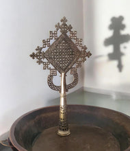 Load image into Gallery viewer, Handmade Ethiopian Orthodox Nickel Cross: Large Coptic Processional Cross
