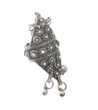 Load image into Gallery viewer, Antique Bawsani Yemen Silver Wedding Ring - Size 8, Filigree Tribal Jewelry
