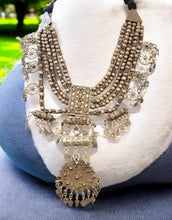 Load image into Gallery viewer, Antique Yemenite Silver Bedouin Necklace: Islamic Filigree Kirdan, 1910s
