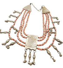 Load image into Gallery viewer, Antique Massive Yemenite Silver Islamic Filigree Multi-strand Beads Necklace ethnic Jewelry circa 1910s
