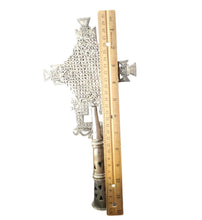 Load image into Gallery viewer, Ethiopian Orthodox Processional Cross: Handmade Nickel Coptic Decor
