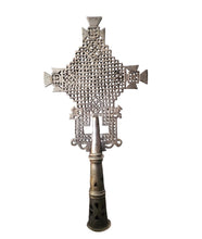 Load image into Gallery viewer, Ethiopian Orthodox Processional Cross: Handmade Nickel Coptic Decor
