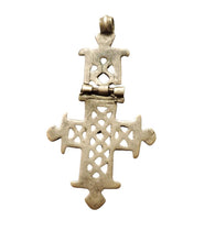 Load image into Gallery viewer, Antique Silver Ethiopian Coptic Cross Pendant: Handmade Tribal Jewelry
