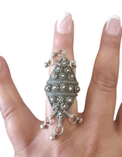 Load image into Gallery viewer, Antique Bawsani Yemen Silver Wedding Ring - Size 8, Filigree Tribal Jewelry
