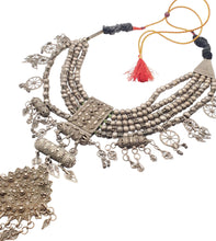 Load image into Gallery viewer, Antique Yemenite Silver Bedouin Necklace: Islamic Filigree Kirdan, 1910s
