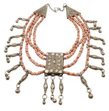 Load image into Gallery viewer, Antique Massive Yemenite Silver Islamic Filigree Multi-strand Beads Necklace ethnic Jewelry circa 1910s
