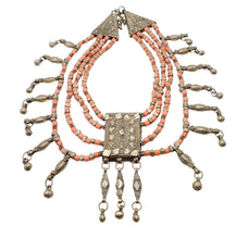 Load image into Gallery viewer, Antique Massive Yemenite Silver Islamic Filigree Multi-strand Beads Necklace ethnic Jewelry circa 1910s
