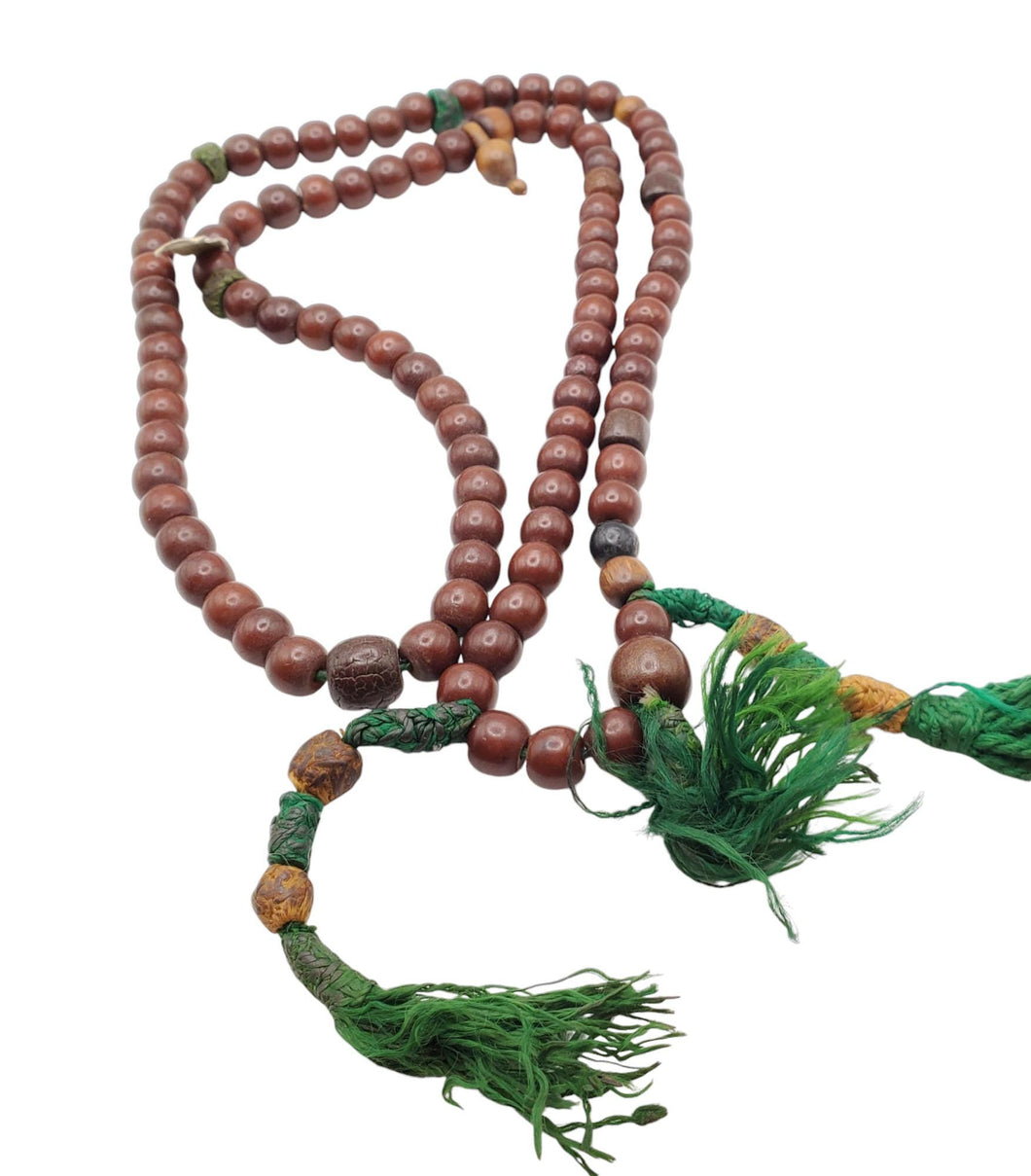 Antique Ethiopian Prayer Beads Tasbih: African Trade Beads, 24''