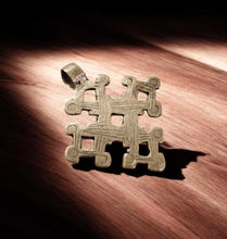 Load image into Gallery viewer, Antique Ethiopian Silver Cross Pendant: Boho Amulet Jewelry
