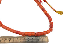 Load image into Gallery viewer, Antique Yemen Red Coral Bead Necklace: Islamic Worry Beads
