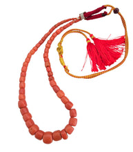 Load image into Gallery viewer, Antique Yemen Red Coral Bead Necklace: Islamic Worry Beads
