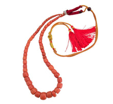Load image into Gallery viewer, Antique Yemen Red Coral Bead Necklace: Islamic Worry Beads
