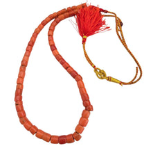 Load image into Gallery viewer, Antique Yemen Red Coral Bead Necklace: Islamic Worry Beads
