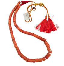 Load image into Gallery viewer, Antique Yemen Red Coral Bead Necklace: Islamic Worry Beads
