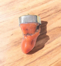 Load image into Gallery viewer, Antique Berber Coral Pendant: Sterling Silver, Southern Morocco
