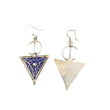 Load image into Gallery viewer, Berber Fibula Sterling Silver Dangle Earrings: Moroccan Jewelry
