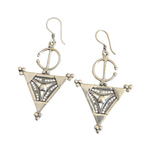 Load image into Gallery viewer, Moroccan Berber Sterling Silver Dangle Earrings: Filigree 925 Jewelry

