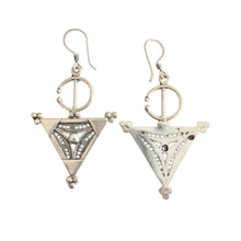 Load image into Gallery viewer, Moroccan Berber Sterling Silver Dangle Earrings: Filigree 925 Jewelry
