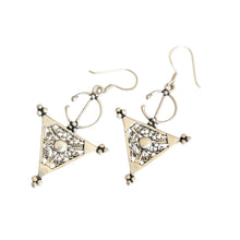 Load image into Gallery viewer, Berber Sterling Silver Dangle Earrings: Moroccan Filigree Jewelry
