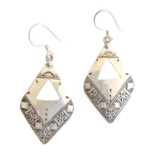 Load image into Gallery viewer, Berber Sterling Silver Dangle Earrings: Moroccan Filigree 925
