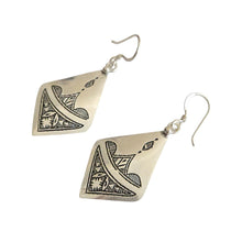 Load image into Gallery viewer, Berber Sterling Silver Dangle Earrings: Moroccan Filigree Jewelry
