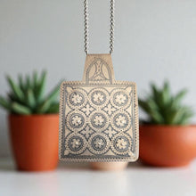 Load image into Gallery viewer, Antique Berber Silver Enamel Pendant: Moroccan Amulet Jewelry
