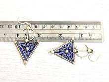Load image into Gallery viewer, Berber Fibula Sterling Silver Dangle Earrings: Moroccan Jewelry
