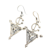 Load image into Gallery viewer, Berber Filigree Sterling Silver Dangle Earrings: Moroccan Jewelry
