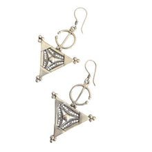 Load image into Gallery viewer, Moroccan Berber Sterling Silver Dangle Earrings: Filigree 925 Jewelry
