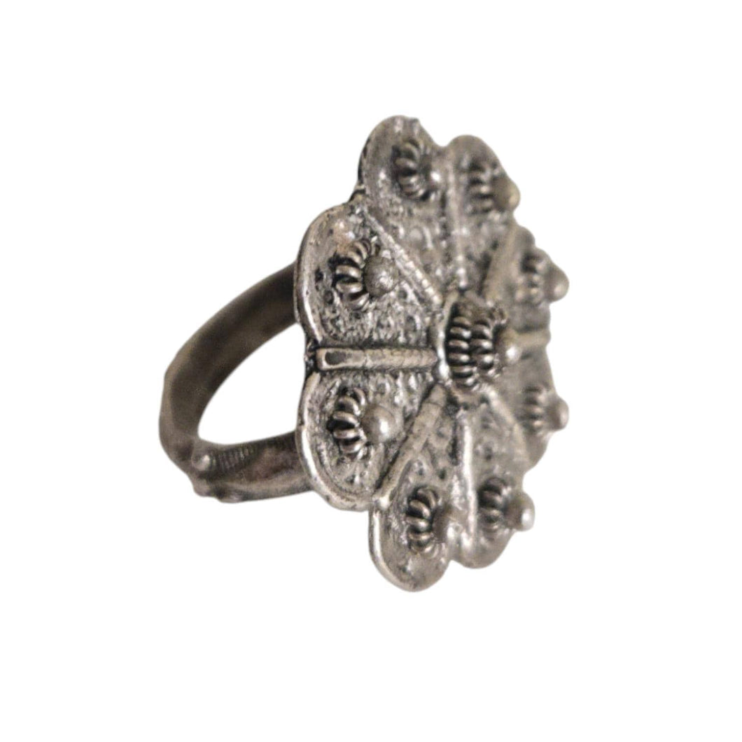 Antique Bawsani Yemen Filigree Silver Ring - Size 6.5