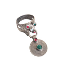 Load image into Gallery viewer, Vintage Berber Silver Coin Pendant Talisman Ring: Moroccan Tribal Jewelry, Size 7.5
