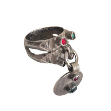 Load image into Gallery viewer, Vintage Berber Silver Coin Pendant Talisman Ring: Moroccan Tribal Jewelry, Size 7.5
