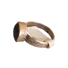 Load image into Gallery viewer, Vintage Berber Silver glass Talisman Ring: Moroccan Tribal Jewelry, Size 9.5

