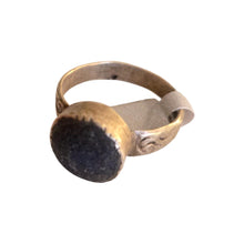 Load image into Gallery viewer, Vintage Berber Silver glass Talisman Ring: Moroccan Tribal Jewelry, Size 9.5
