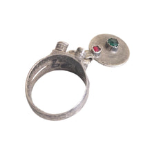 Load image into Gallery viewer, Vintage Berber Silver Coin Pendant Talisman Ring: Moroccan Tribal Jewelry, Size 7.5
