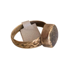 Load image into Gallery viewer, Vintage Berber Silver glass Talisman Ring: Moroccan Tribal Jewelry, Size 9.5
