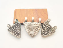 Load image into Gallery viewer, 3 Antique Ethiopian Silver amulets Prayer Boxes Phallic Pendants,Hand Crafted Silver,Ethnic Jewelry,Tribal Jewelry,
