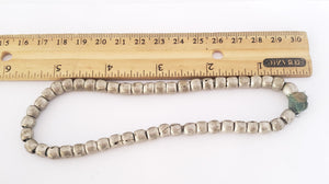 Antique Ethiopian 12''strand of silver Heishi Anklet 1930s ,collectible silver,Ethnic silver Beads ,Jewelry Supplies Beads