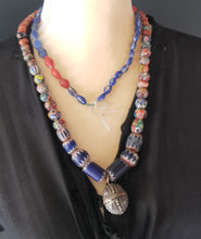 Load image into Gallery viewer, Antique Seven Layer Chevron Venetian Millefiori Kiffa Agate Strand Beads 1800&#39;s African Trade,venetian bead,Old Glass Beads

