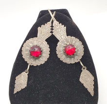 Load image into Gallery viewer, Antique Moroccan Old Berber Earrings Silver with Glass Talhakimt,Ethnic Tribal,sliver Earrings,Dangle &amp; Drop, Earrings,Tribal Jewelry,
