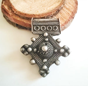 Moroccan Berber Old traditional 925 silver cross pendant,Berber Talisman,Berber Jewelry,African Jewelry,Moroccan Jewelry,Berber Ethnic,