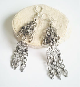 Antique Yemen Bawsani silver dangling Earrings, yemeni jewelry,danglin Earrings,Bawsani Earrings