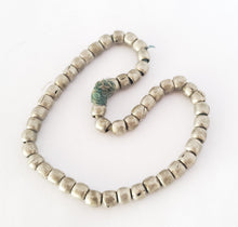 Load image into Gallery viewer, Antique Ethiopian 12&#39;&#39;strand of silver Heishi Anklet 1930s ,collectible silver,Ethnic silver Beads ,Jewelry Supplies Beads
