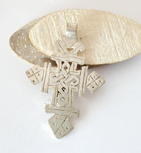 Load image into Gallery viewer, silver cross ,Coptic Cross ,Christian cross ,metal pendant, Ethiopian jewelry, Ethiopian Christian silver ,cross pendant
