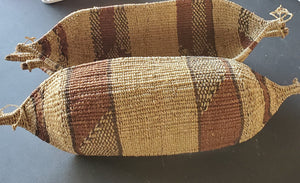 Ethiopian Handmade Woven Gambela Basket Canoe-Shaped