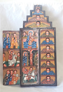 Ethiopian Hand Painted Coptic Christian 15''Wooden Altar Icon Art Decor,African ,Art Décor,Home Décor, religious art