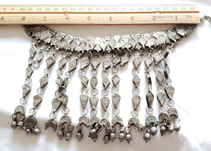 Antique Bawsani Silver granulated Dangled Beads Necklace circa 1910s,Hand Crafted Silver,Pendants Necklace,Ethnic Jewelry,Tribal Jewelry